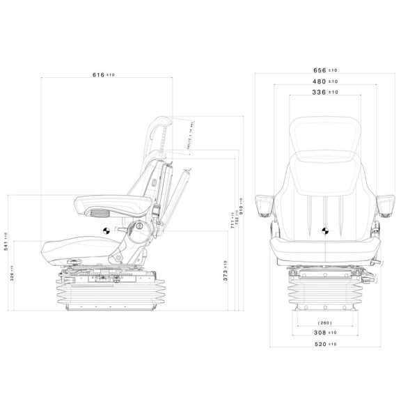 TRAKTOR ÜLÉS LÉGRUGÓS EBLO KÉK/FEKETE 50-135KG
