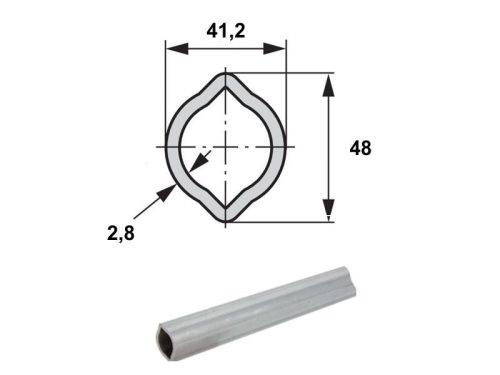 KARDÁNTENGELY PROFILCSŐ KÜLSŐ T3/T4-2,8X41,2X48 CITROM (1500MM)