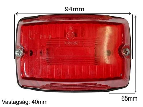 LÁMPA PIROS SZÖGELETES (SZÉLESSÉGJELZŐ)