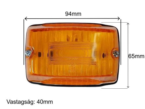 LÁMPA SÁRGA SZÖGLETES (SZÉLESSÉGJELZŐ)