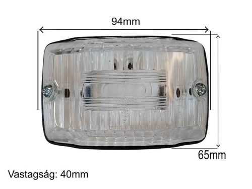 LÁMPA FEHÉR SZÖGLETES (SZÉLESSÉGJELZŐ)